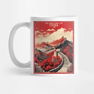 The Great Wall of China Vintage Poster Tourism Mug